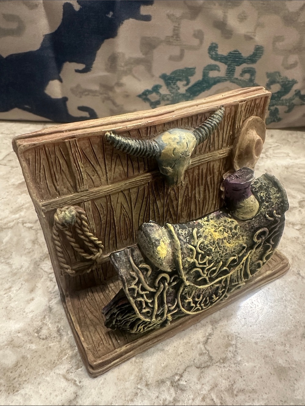 Western Cowboy Boot & Saddle Decorative bookend single